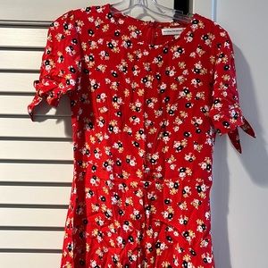 FAITHFULL THE BRAND. red floral short sleeve mini dress. Size small